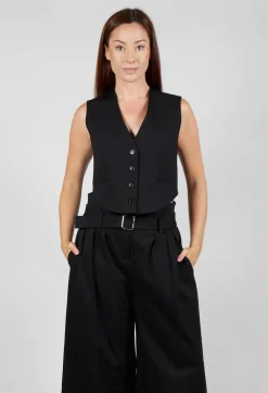 Cropped Waistcoat in Nero