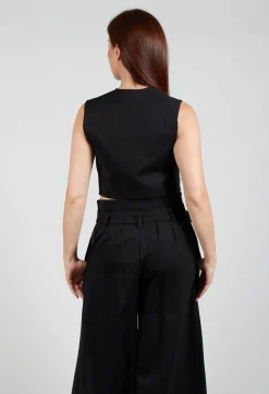 Cropped Waistcoat in Nero