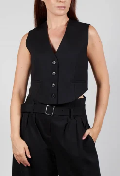 Cropped Waistcoat in Nero
