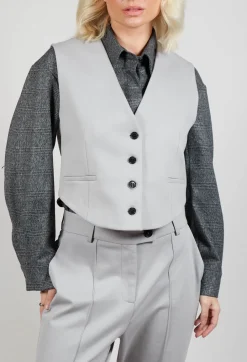 Cropped Waistcoat in Perla