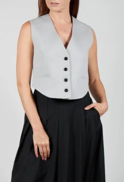 Cropped Waistcoat in Perla