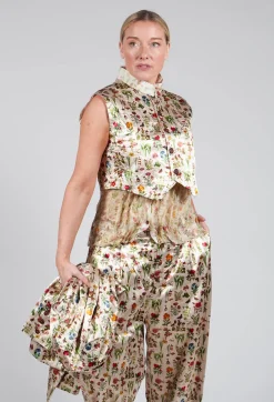 Cropped Waistcoat in Petite Fleurs