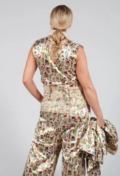 Cropped Waistcoat in Petite Fleurs