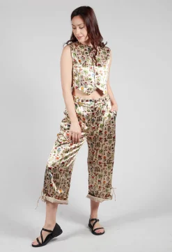 Cropped Waistcoat in Petite Fleurs