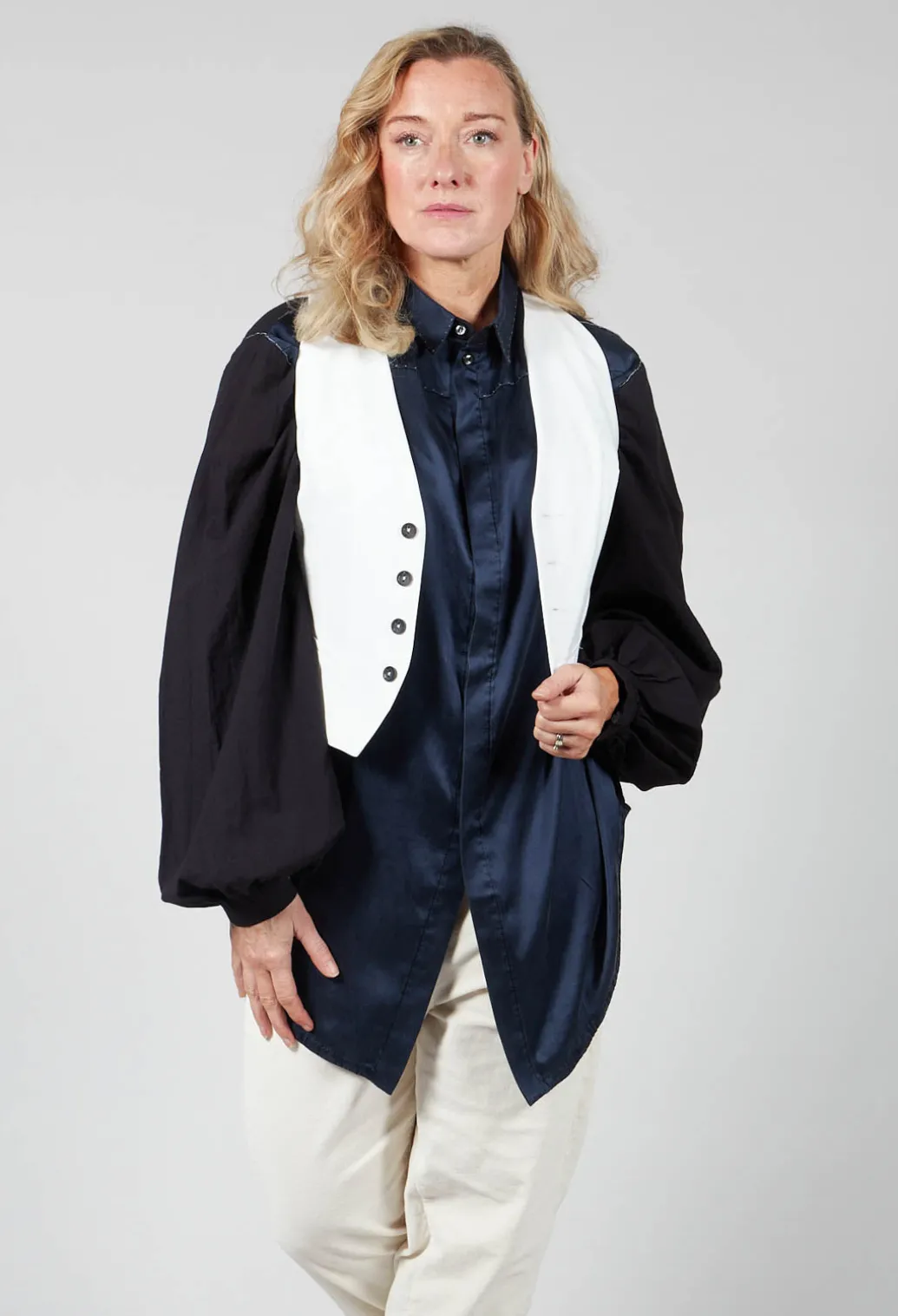 Cropped Waistcoat in White