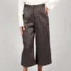 Cropped Wide Fit Striped Tailored Trousers in Balinese Fango