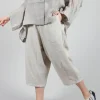 Cropped Wide Leg Trouser in Beige