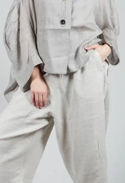 Cropped Wide Leg Trouser in Beige