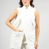 Crossed Gilet in White and Black Spots