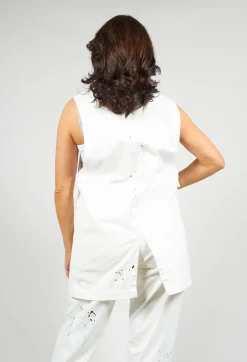 Crossed Gilet in White and Black Spots