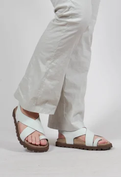 Crossover Sandals in Gasoline Bianco Ottico