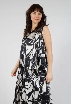 Cue Sleeveless Top in Black Print