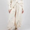 Cuffed Hem Trousers in Cream