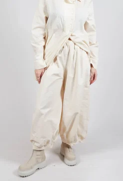 Cuffed Hem Trousers in Cream