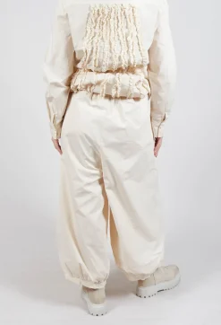 Cuffed Hem Trousers in Cream