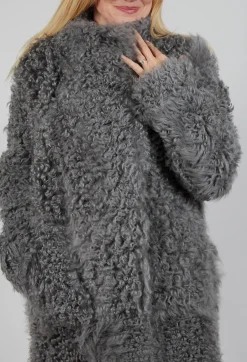 Curly Toscana Coat in Silver
