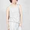 Curved Sleeveless Top in Moon