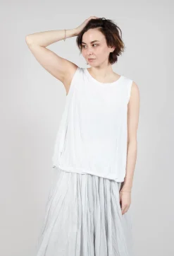 Curved Sleeveless Top in Starwhite