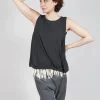 Curved Sleeveless Top in Asteroid