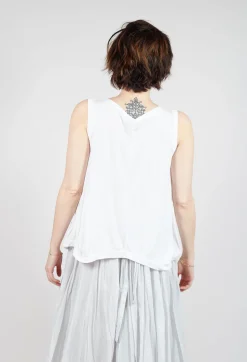 Curved Sleeveless Top in Starwhite