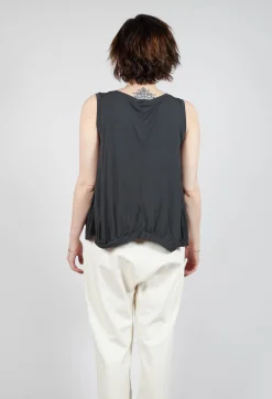Curved Sleeveless Top in Asteroid