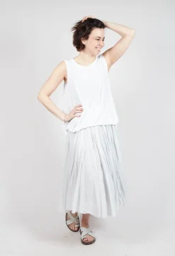 Curved Sleeveless Top in Starwhite