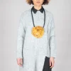 Cut Out Ribbed Jumper in Grey