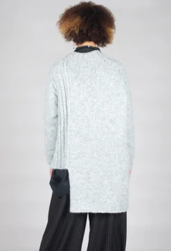 Cut Out Ribbed Jumper in Grey