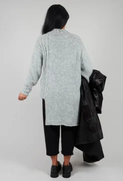 Cut Out Ribbed Jumper in Grey