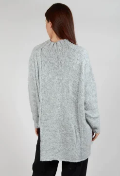 Cut Out Ribbed Jumper in Grey