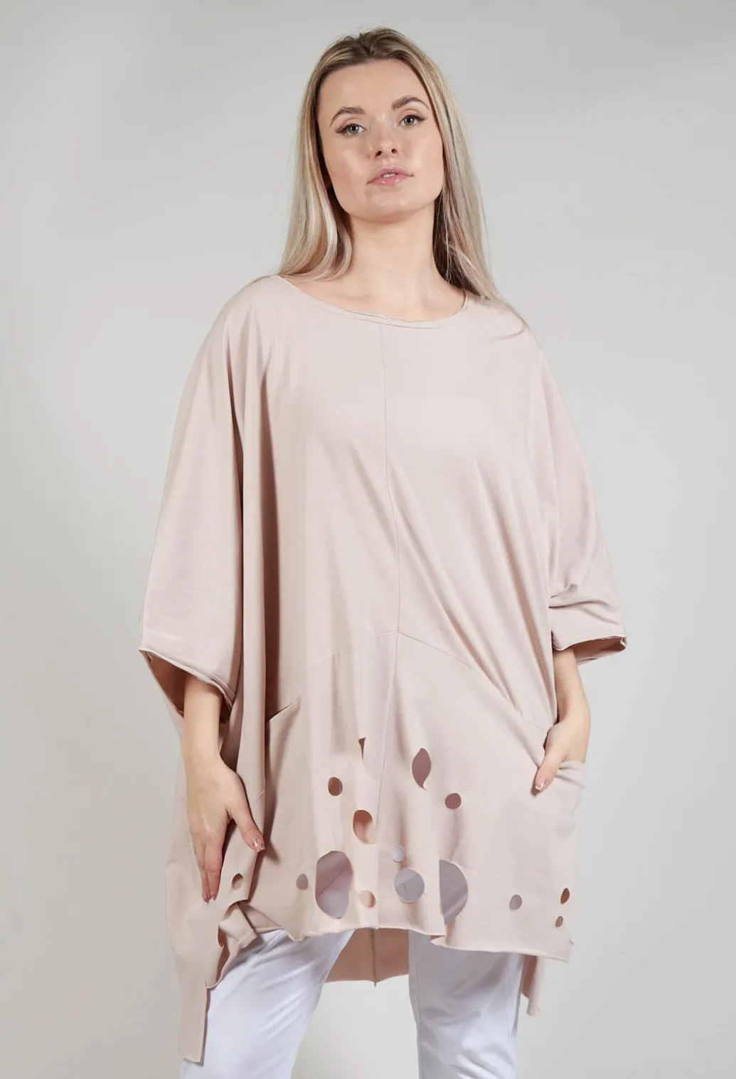 Cut-Out Top in Beige