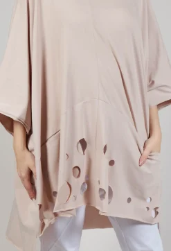 Cut-Out Top in Beige