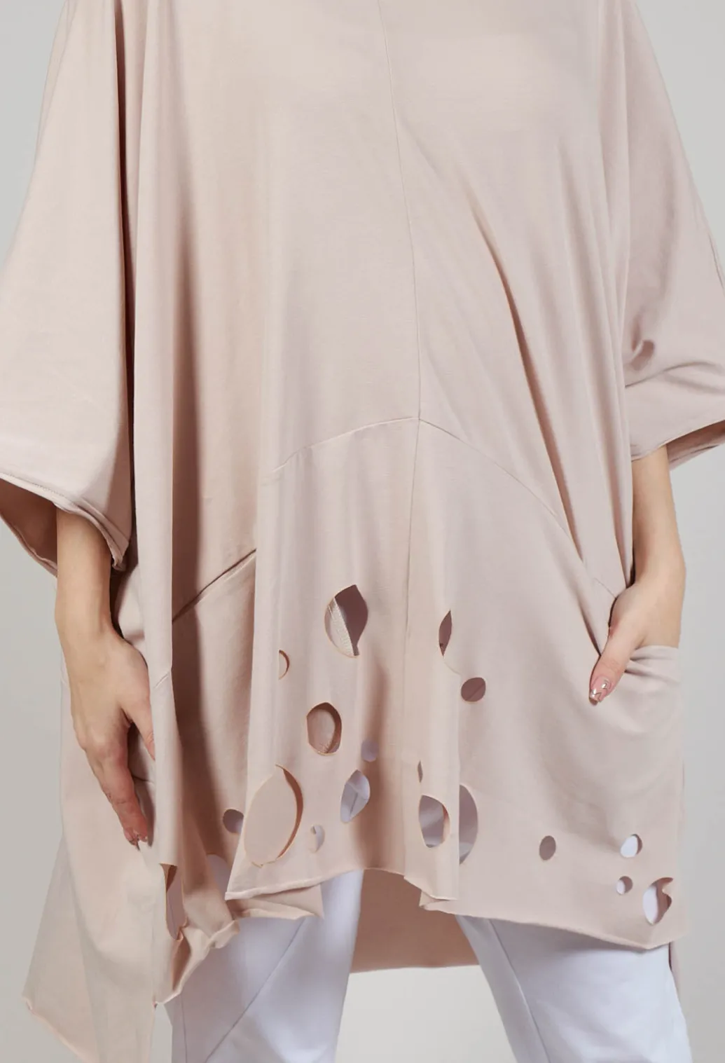 Cut-Out Top in Beige
