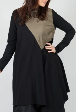 Cvek Dress in Black and Olive
