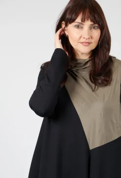 Cvek Dress in Black and Olive