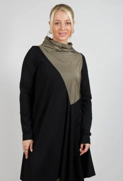 Cvek Dress in Black and Olive