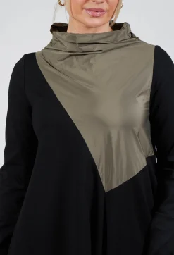 Cvek Dress in Black and Olive