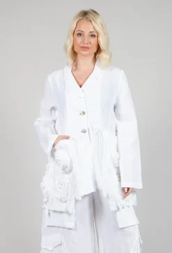 3D Floral Jacket in White