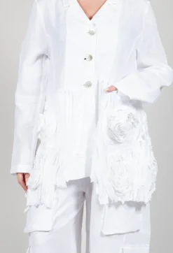 3D Floral Jacket in White