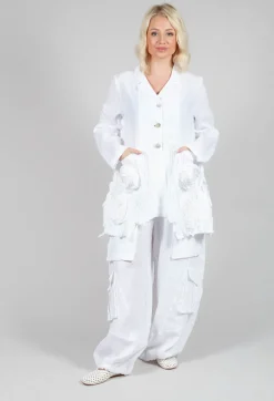 3D Floral Jacket in White