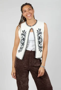 Dallas Knitted Waistcoat in Ecru