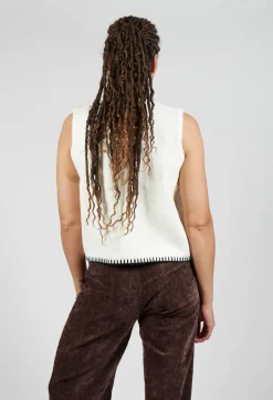 Dallas Knitted Waistcoat in Ecru