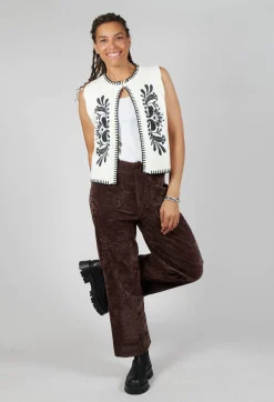 Dallas Knitted Waistcoat in Ecru