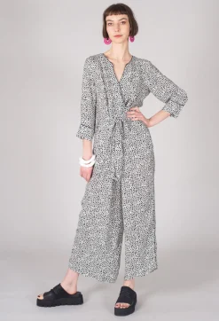 Dalmatian Print Jumpsuit in Black / White