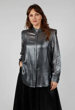 Damelia Shirt in Silver and Black