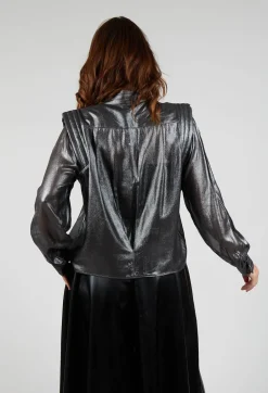 Damelia Shirt in Silver and Black