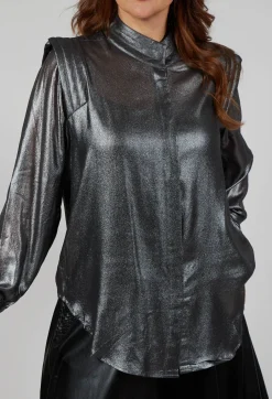 Damelia Shirt in Silver and Black