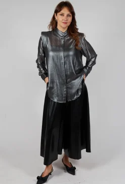 Damelia Shirt in Silver and Black