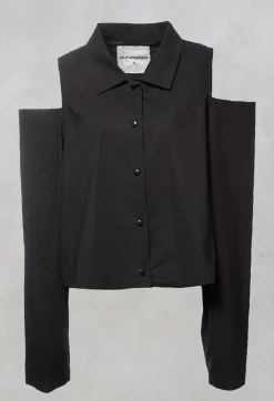 Dansholmen Shirt with Cut Out Shoulders in Black