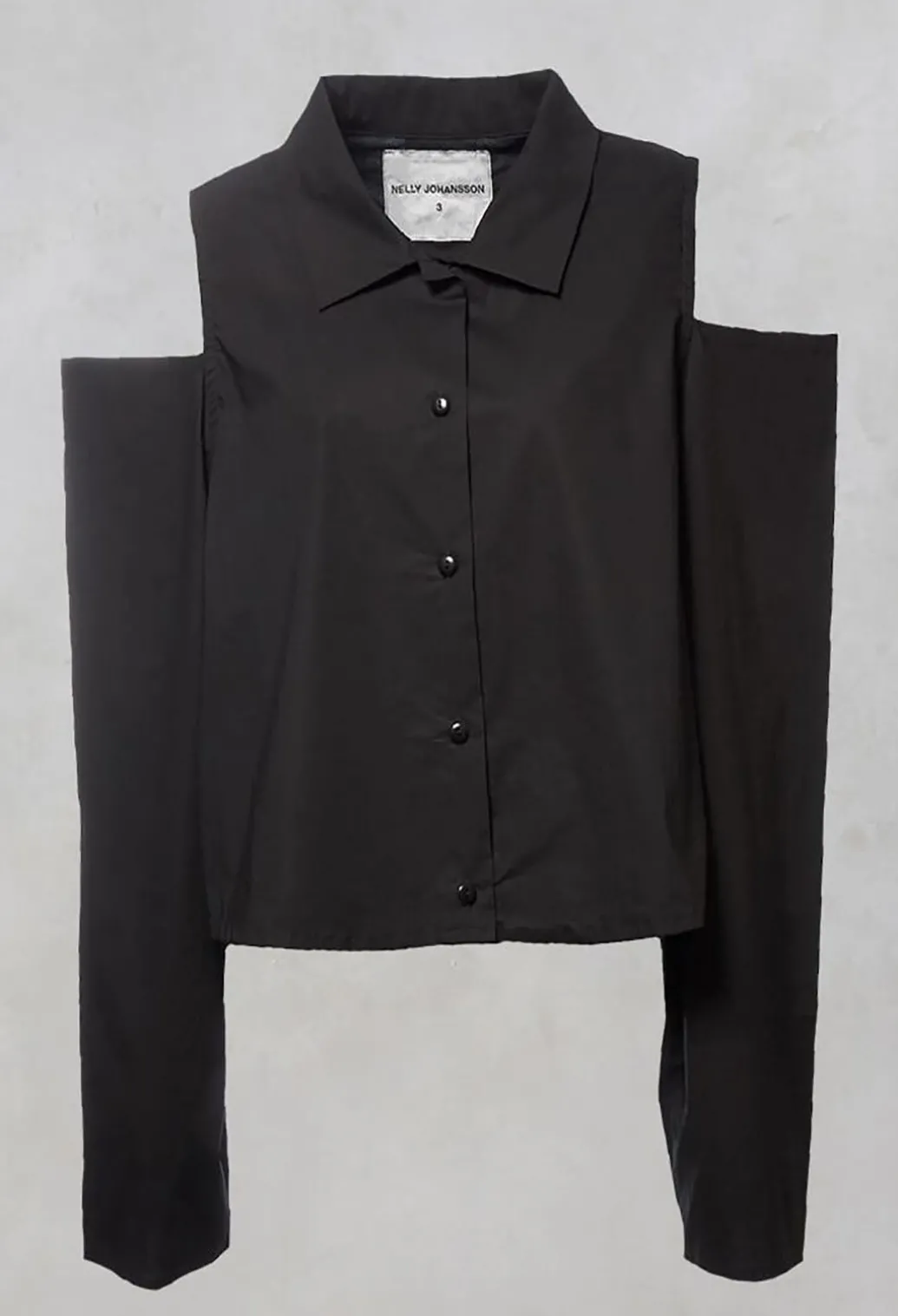 Dansholmen Shirt with Cut Out Shoulders in Black